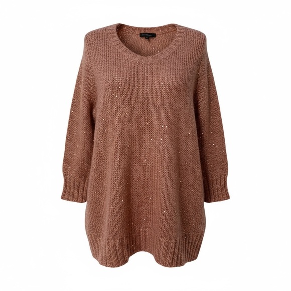 Icone Pink 57% Mohair/Sequin Sweater-NWOT-Size Medium-Scoop Neck - Picture 2 of 7